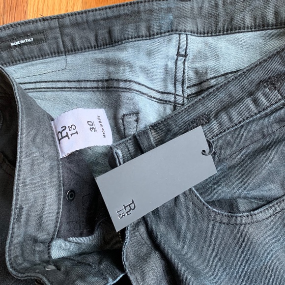 R13 • Dark Steel Waxed Coated Skinny Jeans • 30 - Picture 5 of 8